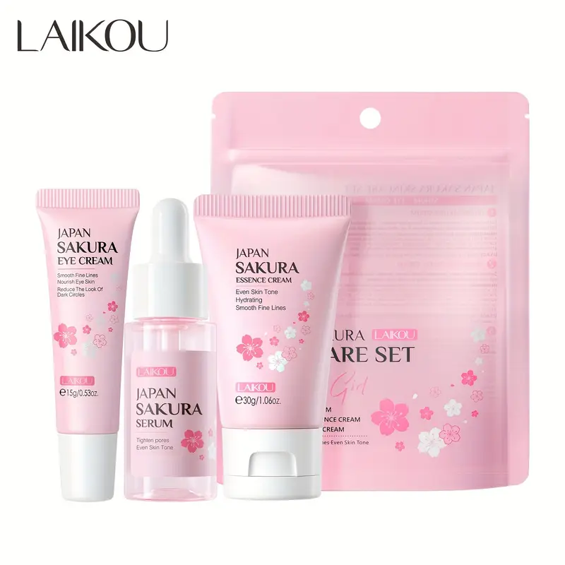 LAIKOU Japanese Cherry Blossom Skin Care Set – 3pcs
